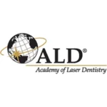 Logo of the Academy of Laser Dentistry featuring a globe with a gold orbit and the acronym 'ALD' next to the full organization name.